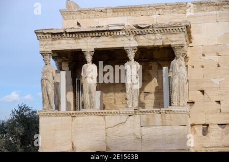 Athen - Dezember 2019: Blick auf den alten Tempel der Athena Stockfoto