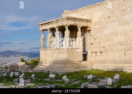 Athen - Dezember 2019: Blick auf den alten Tempel der Athena Stockfoto