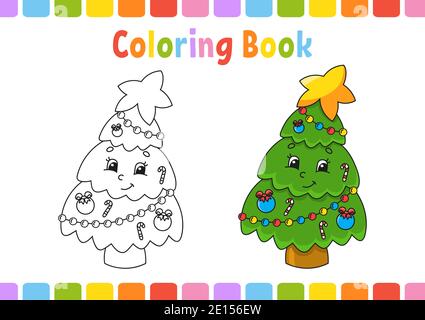 Malbuch für Kinder. Fröhlichen Charakter. Vector Illustration. Cute Cartoon Stil. Fantasy Seite für Kinder. Schwarze Kontur Silhouette. Isoliert auf Stock Vektor