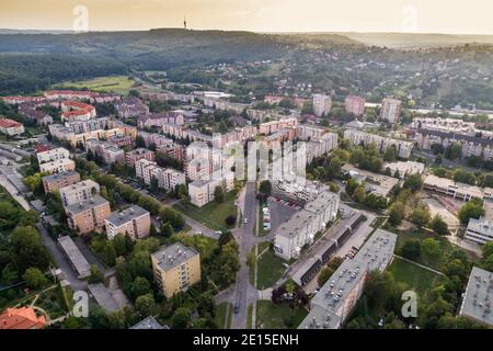 Blockhäuser in Zalaegerszeg kertvaros ungarn Stockfoto