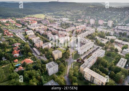 Blockhäuser in Zalaegerszeg kertvaros ungarn Stockfoto