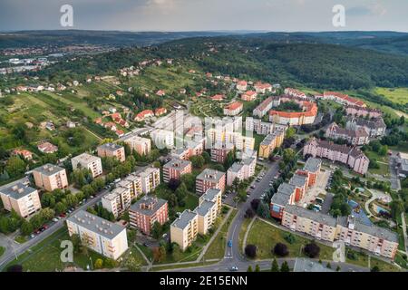 Blockhäuser in Zalaegerszeg kertvaros ungarn Stockfoto