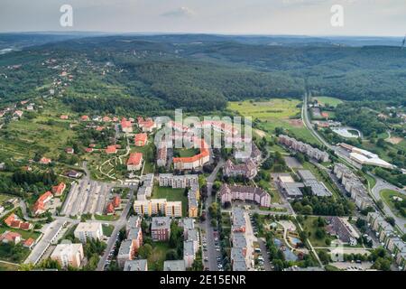 Blockhäuser in Zalaegerszeg kertvaros ungarn Stockfoto