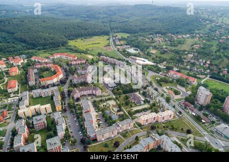 Blockhäuser in Zalaegerszeg kertvaros ungarn Stockfoto