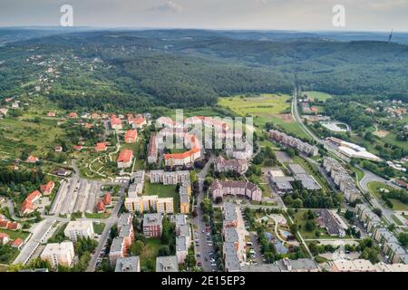 Blockhäuser in Zalaegerszeg kertvaros ungarn Stockfoto