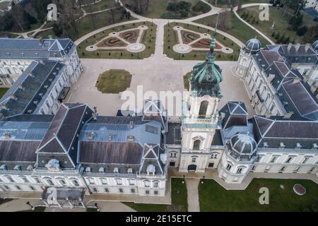 Luftbild von Festetics Schloss in Keszthely, Ungarn Stockfoto