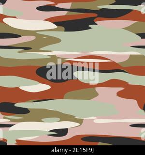 Nahtloses, unifarbenes, flaches Camo-Digitalmuster Stockfoto