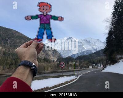 Flat Stanley reist nach CERN Genf Schweiz Stockfoto