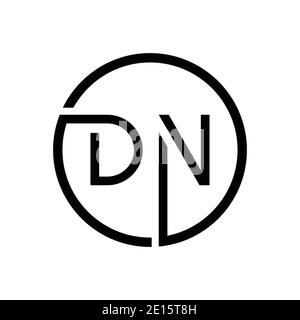 Initial DN Letter Logo Creative Typography Vektor-Vorlage. Kreativer Kreis Buchstabe DN Logo Design Stock Vektor