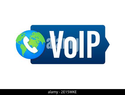 Die VoIP-Technologie, Voice-over-IP. Internet-telefonie-Banner. Vector Illustration. Stock Vektor