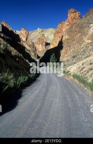 Leslie Gulch Road, Leslie Gulch Area of Critical Environmental Concern, Vale District Bureau of Land Management, Oregon Stockfoto