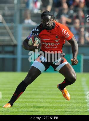 Toulons Paul Sackey beim französischen Top 14 Rugby Spiel, RC Toulon gegen Stade Toulousain, am 16 2,011. April im Veledrome Stadium in Marseille, Frankreich. Toulon gewann 21:9. Foto von Christian Liewig/ABACAPRESS.COM Stockfoto