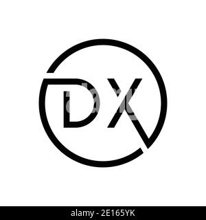 Initial DX Letter Logo Creative Typography Vektor-Vorlage. Kreativer Kreisbuchstabe DX Logo Design Stock Vektor