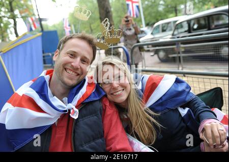 Atmosphäre in der Mall vor der Hochzeit von Prinz William und Kate Middleton, die morgen in London, Großbritannien, am 28. April 2011 stattfinden wird. Foto von Thierry Orban/ABACAPRESS.COM Stockfoto