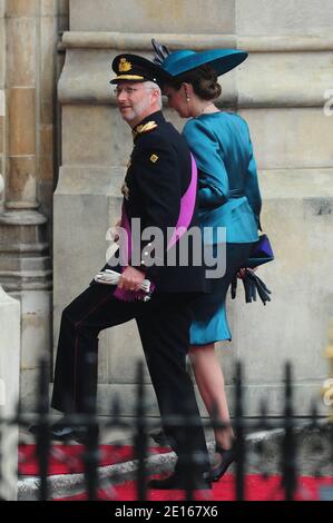 Kronprinz Philippe und Prinzessin Mathilde von Belgien kommen am 29. April 2011 zur Hochzeit von Prinz William mit Kate Middleton in London, Großbritannien, in die Westminster Abbey. Foto von Frederic Nebinger/ABACAPRESS.COM Stockfoto