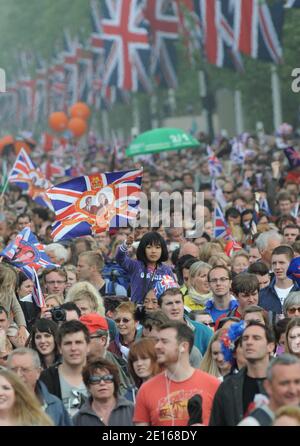 Atmosphäre in der Mall nach der Hochzeit von Prinz William mit Kate Middleton, in London, Großbritannien, am 29. April 2011. Foto von Mousse/ABACAPRESS.COM Stockfoto