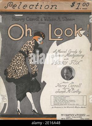 'Oh, Schau Mal!' 1918 Notenblatt Cover Stockfoto