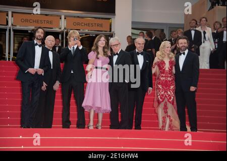 Woody Allen, Rachel Mcadams, Lea Seydoux, Owen Wilson, Michael Sheen und Adrien Brody kommen zur Eröffnungsfeier der 64. Internationalen Filmfestspiele von Cannes und zur Vorführung von Woody Allens neuestem Film "Midnight in Paris", der am 11. Mai 2011 außer Konkurrenz in Cannes, Frankreich, gezeigt wurde. Foto von Nicolas Genin/ABACAPRESS.COM Stockfoto