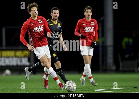 WIJDEWORMER, NIEDERLANDE - 4. JANUAR: Maxim Gullit von Jong AZ. Während des niederländischen Keukenkampioendivisie-Spiels zwischen AZ U23 und Roda JC im Sportpark Kl Stockfoto