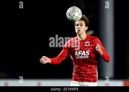 WIJDEWORMER, NIEDERLANDE - 4. JANUAR: Maxim Gullit von Jong AZ während des niederländischen Keukenkampioendivisie-Spiels zwischen AZ U23 und Roda JC im Sportpark ULA Stockfoto