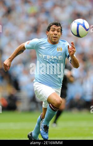 Carlos Tevez von Manchester City während des englischen FA Cup Finals, Manchester City gegen Stoke City, im Wembley Stadium, London, England am 14. Mai 2011. Manchester City gewann XX. Foto von Henri Szwarc/ABACAPRESS.COM Stockfoto