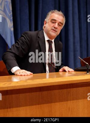 Luis Moreno-Ocampo, Ankläger des Internationalen Strafgerichtshofs (ICC), spricht heute auf einer Pressekonferenz im UN-Hauptquartier in New York City, NY, USA, am 8. Juni 2011. Foto von Luiz Rampelotto/ Europa Newswire/ABACAPRESS.COM Stockfoto