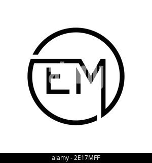 Initial EM Letter Logo Creative Typography Vektor-Vorlage. Kreativer Kreisbuchstabe EM Logo Design Stock Vektor