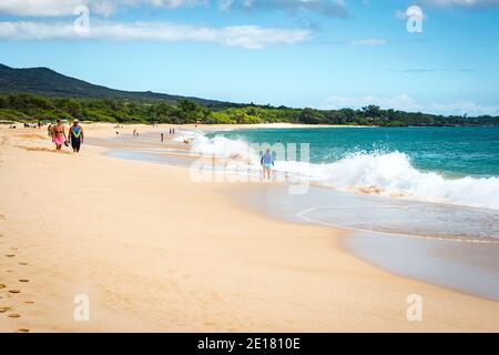 Maui, Hawaii, Big Beach in Makena Stockfoto