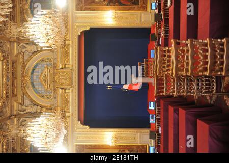 Atmosphäre nach einer Pressekonferenz im Elysee Palace in Paris, Frankreich, 27. Juni 2011. Foto Thierry Orban/Abacapress.com Stockfoto