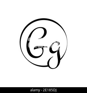 Initial GG Script Letter Logo Creative Typography Vektor-Vorlage. Kreatives Skript Buchstabe GG Logo Design Stock Vektor