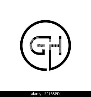 Initial Circle GH Letter Logo Creative Typography Vektor-Vorlage. Kreativer Buchstabe GH Logo Design Stock Vektor