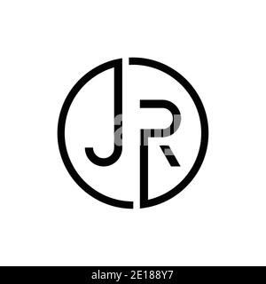 Creative Letter JR Logo Design Vektor-Vorlage. Anfangsbuchstabe des Kreises JR Logo Design Stock Vektor