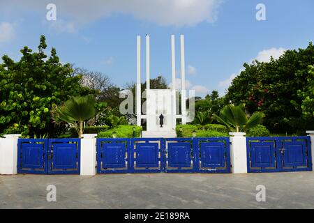 Das französische Kriegsdenkmal in Pondicherry, Indien. Stockfoto