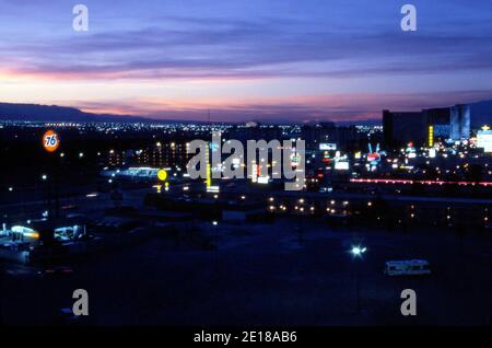 Blick auf den Strip in Las Vegas um 1979 Stockfoto