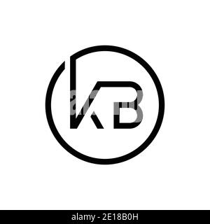 Vektorvorlage für das KB-Logo mit verknüpfter Buchstabendarstellung. Creative Circle KB Minimal, Flat Logo Design Vektor Illustration Stock Vektor