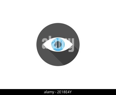 Uhr, Augensymbol auf transparentem Hintergrund. Vektorgrafik, flach. Stock Vektor