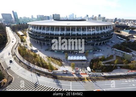 Tokio, Japan. Januar 2021. Gesamtansicht vor dem J. League YBC Levain Cup Finale 2020 zwischen Kashiwa Reysol 1-2 FC Tokyo im Nationalstadion in Tokio, Japan, 4. Januar 2021. Quelle: Kenzaburo Matsuoka/AFLO/Alamy Live News Stockfoto
