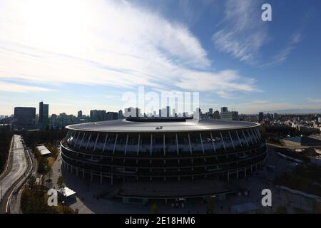Tokio, Japan. Januar 2021. Gesamtansicht vor dem J. League YBC Levain Cup Finale 2020 zwischen Kashiwa Reysol 1-2 FC Tokyo im Nationalstadion in Tokio, Japan, 4. Januar 2021. Quelle: Kenzaburo Matsuoka/AFLO/Alamy Live News Stockfoto