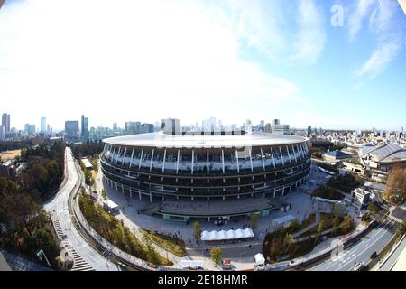Tokio, Japan. Januar 2021. Gesamtansicht vor dem J. League YBC Levain Cup Finale 2020 zwischen Kashiwa Reysol 1-2 FC Tokyo im Nationalstadion in Tokio, Japan, 4. Januar 2021. Quelle: Kenzaburo Matsuoka/AFLO/Alamy Live News Stockfoto