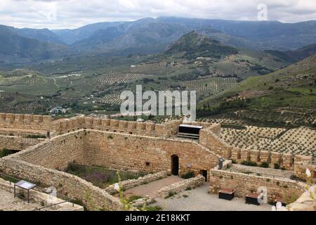 Ruinen des Castillo de Santa Catalina (Burg von Saint Catalina) in der Nähe von Jaen Andalusien Spanien Stockfoto