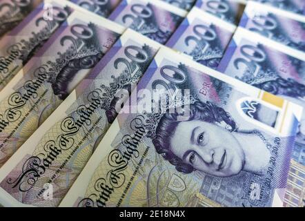 £20 Banknoten Stockfoto