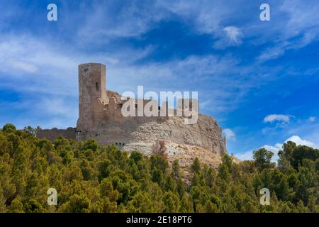 Überreste der alten arabischen Burg von Ayud in der Gemeinde Calatayud, Provinz Zaragoza Stockfoto