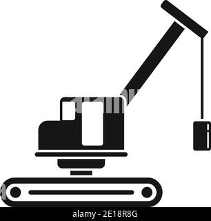 Abbruchbagger Ikone, einfacher Stil Stock Vektor
