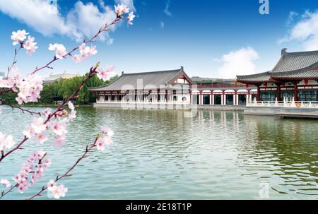 xi 'an Datang furong Park szenische Landschaft, ist dies ein berühmter touristischer landschaftlicher Ort. XI'an, China. Stockfoto