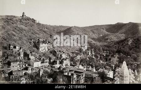 Vintage 19. Jahrhundert Foto - Amer oder Amber, ist eine Stadt in Rajasthan Staat, Indien. Es ist jetzt ein Teil der Jaipur Municipal Corporation. Stockfoto