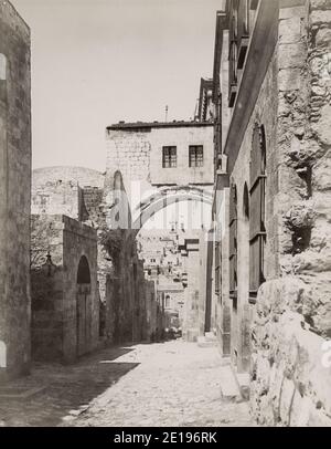 19. Jahrhundert Vintage-Foto: Ecce Homo Bogen, Jerusalem, Israel, dann Palästina. Stockfoto