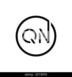 Initial Circle Letter QN Logo Design Vektor-Vorlage. QN-Logo-Design mit Buchstabe Stock Vektor