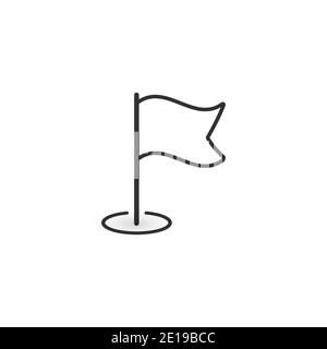 Symbol für Linienflagge, gps-Straßenmarkierung. Punkt- oder Zielstift. Stock Vektorgrafik isoliert auf weißem Hintergrund. Stock Vektor