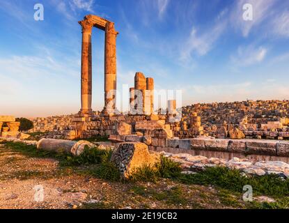 Amman, Jordanien. Der Tempel des Herkules, Zitadelle Amman. Stockfoto