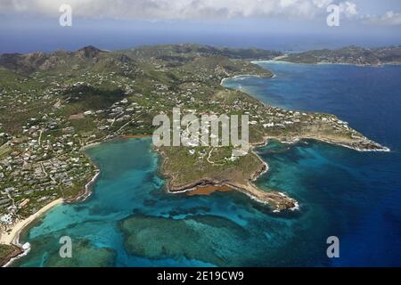 Karibik, Saint Barthelemy Island (St. Barths oder St. Barts): ÒAnse MarigotÓ Bucht. Reproduktion in nautischen Zeitschriften, nautischen Guides oder nautischen Web Stockfoto
